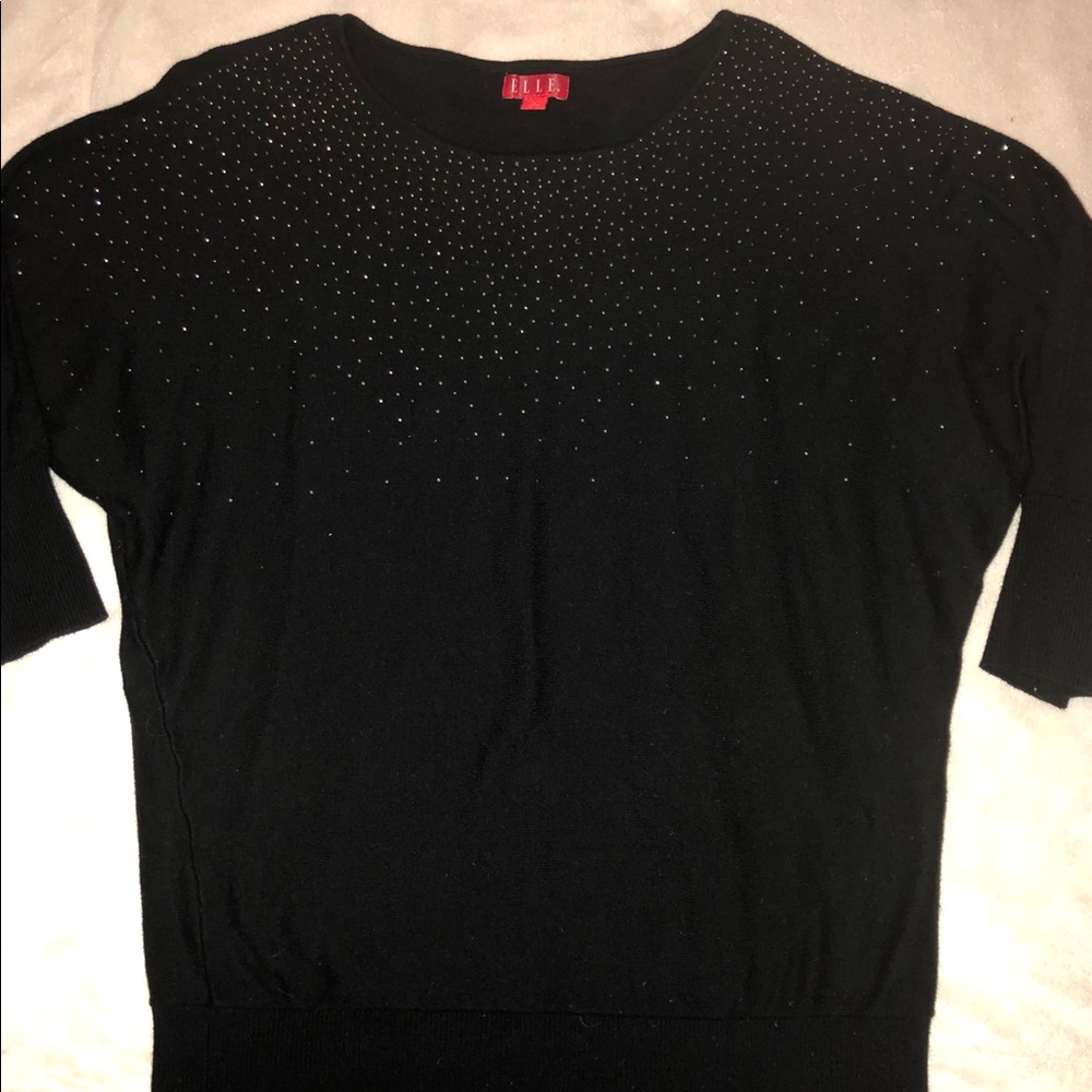 Black dolman sleeve with sparkles!